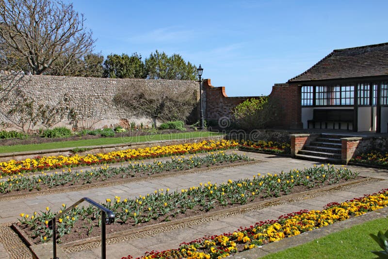 Un'esposizione colourful dei fiori ai giardini di Connaught in Sidmouth, Devon immagini stock Un'esposizione colourful dei fiori ai giardini di Connaught in Sidmouth, Devon immagini stock
