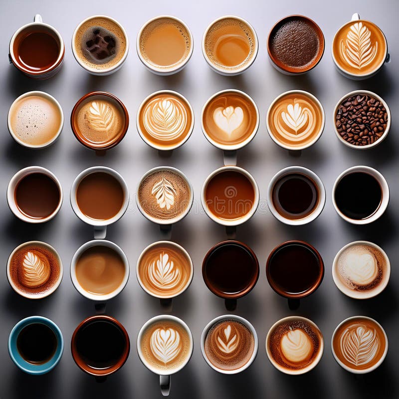 Un'esposizione vibrante di bobine di caffè. generazione di contenuti ai. royalty illustrazione gratis