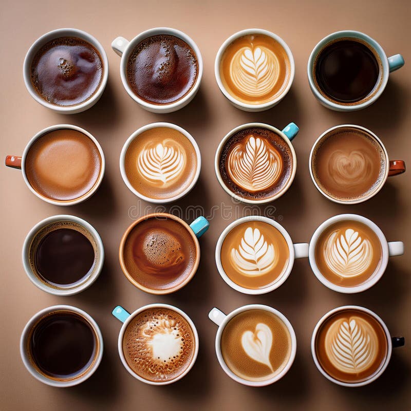 Un'esposizione vibrante di bobine di caffè. generazione di contenuti ai. illustrazione vettoriale