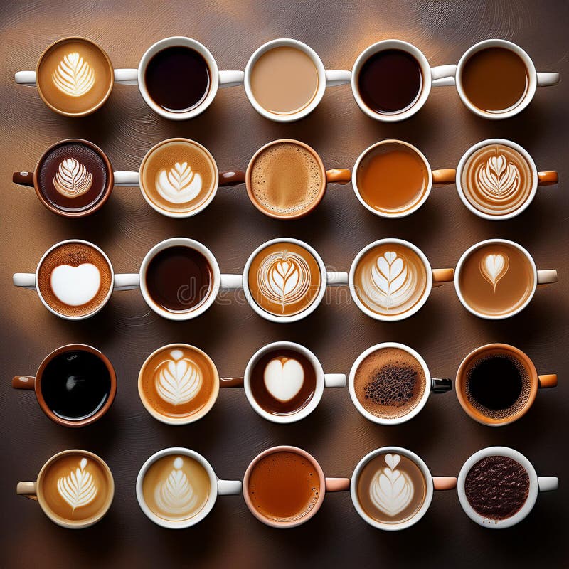 Un'esposizione vibrante di bobine di caffè. generazione di contenuti ai. illustrazione di stock