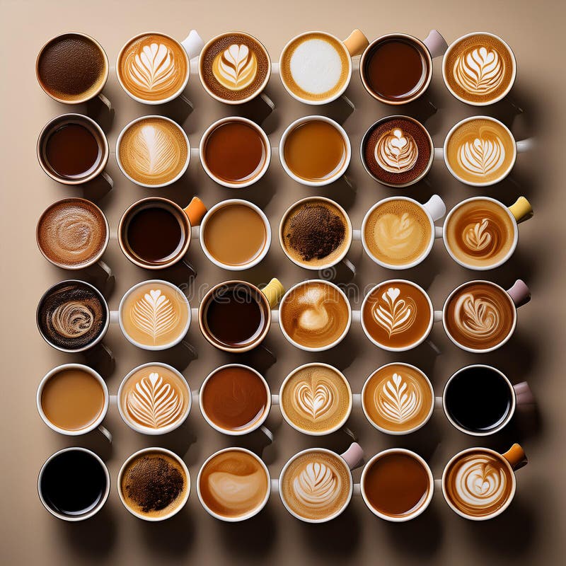 Un'esposizione vibrante di bobine di caffè. generazione di contenuti ai. illustrazione vettoriale