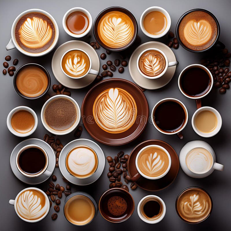 Un'esposizione vibrante di bobine di caffè. generazione di contenuti ai. royalty illustrazione gratis