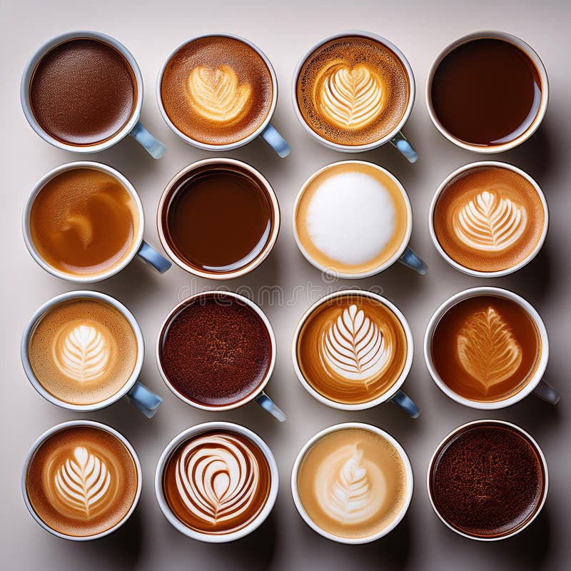 Un'esposizione vibrante di bobine di caffè. generazione di contenuti ai. illustrazione vettoriale