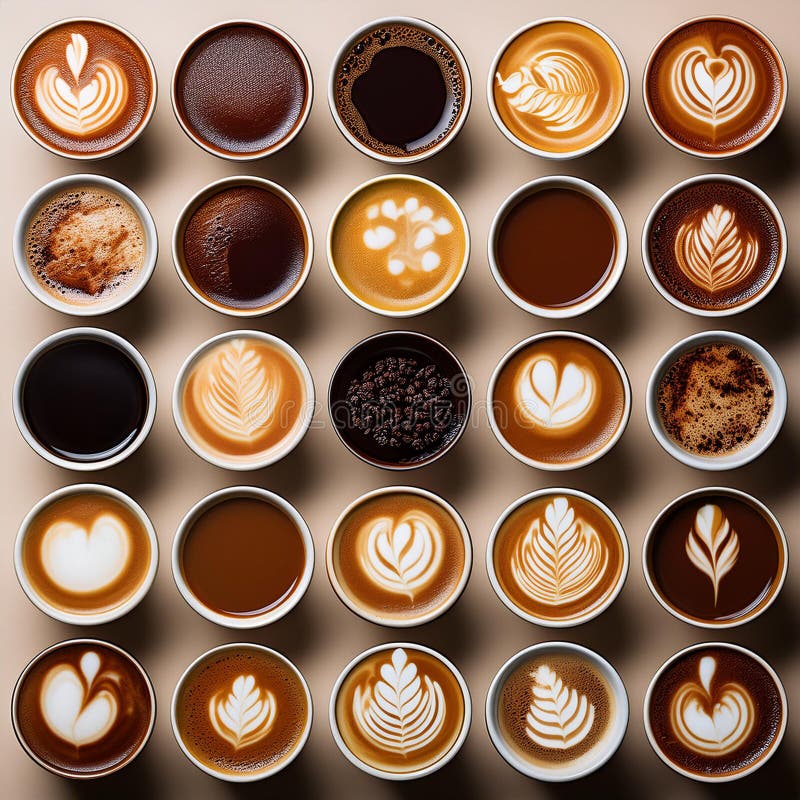 Un'esposizione vibrante di bobine di caffè. generazione di contenuti ai. royalty illustrazione gratis