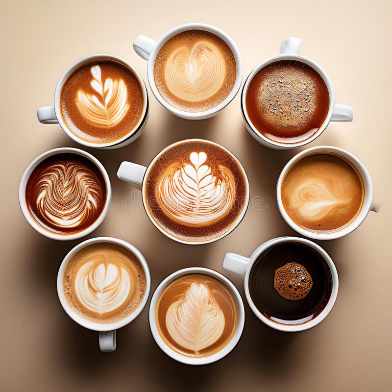 Un'esposizione vibrante di bobine di caffè. generazione di contenuti ai. illustrazione di stock