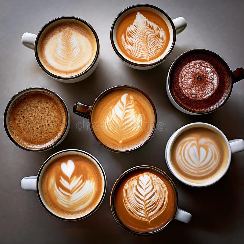 Un'esposizione vibrante di bobine di caffè. generazione di contenuti ai. illustrazione di stock