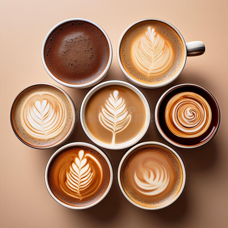 Un'esposizione vibrante di bobine di caffè. generazione di contenuti ai. illustrazione vettoriale