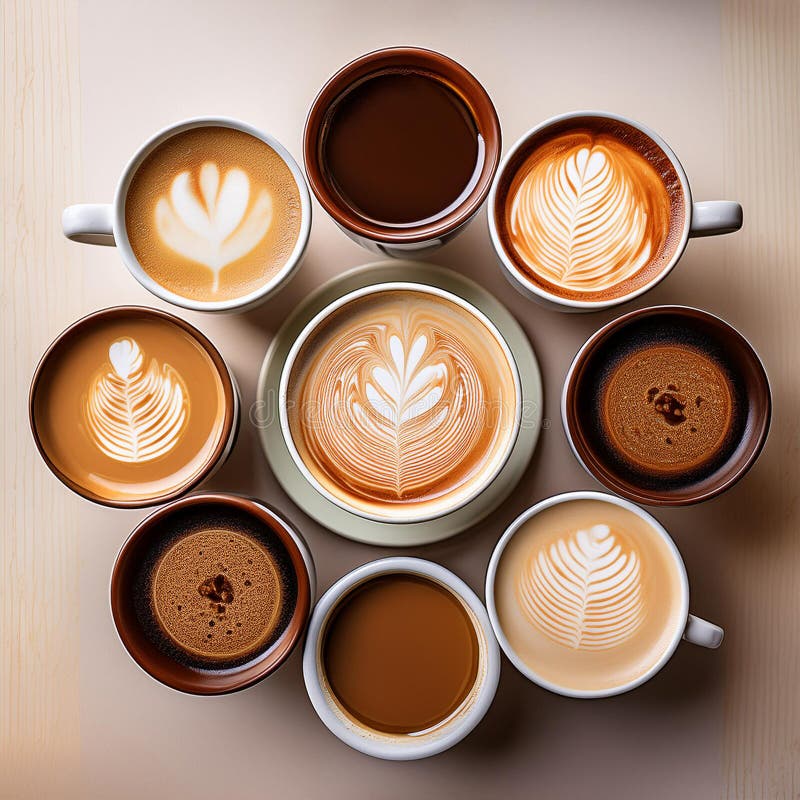 Un'esposizione vibrante di bobine di caffè. generazione di contenuti ai. royalty illustrazione gratis