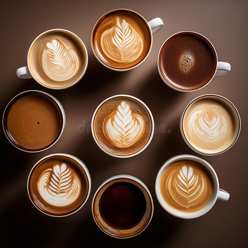 Un'esposizione vibrante di bobine di caffè. generazione di contenuti ai. illustrazione di stock