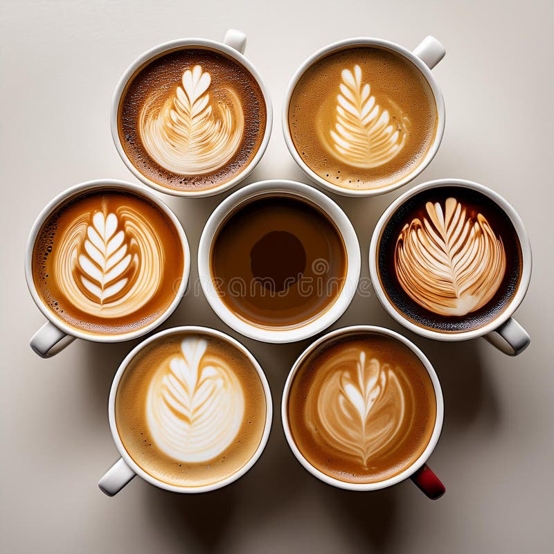 Un'esposizione vibrante di bobine di caffè. generazione di contenuti ai. illustrazione vettoriale
