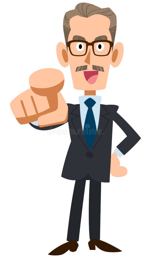 Un finger más viejo del hombre de negocios y el señalar stock de ilustración Un finger más viejo del hombre de negocios y el señalar stock de ilustración