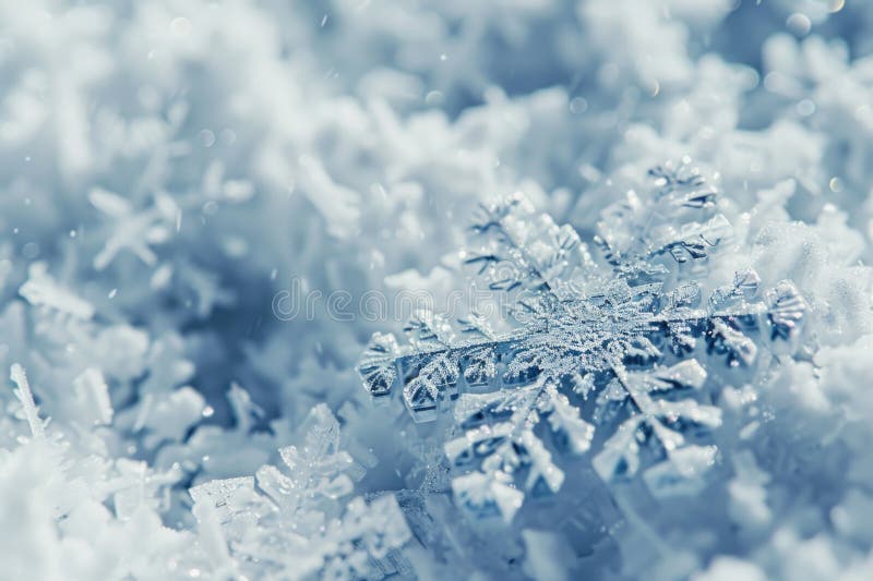 Un fiocco di neve è sopra una montagna di neve illustrazione di stock