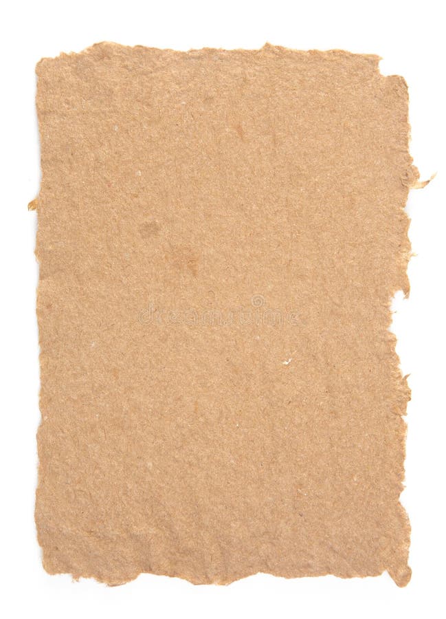 Un foglio di carta fatta a mano isolato su un fondo bianco immagini stock Un foglio di carta fatta a mano isolato su un fondo bianco immagini stock