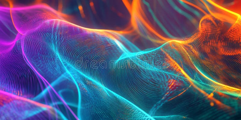 Un fond abstract fascinant, colorat, cu fire optice cu fibră optică strălucitoare. Sistemul royalty free stock photos