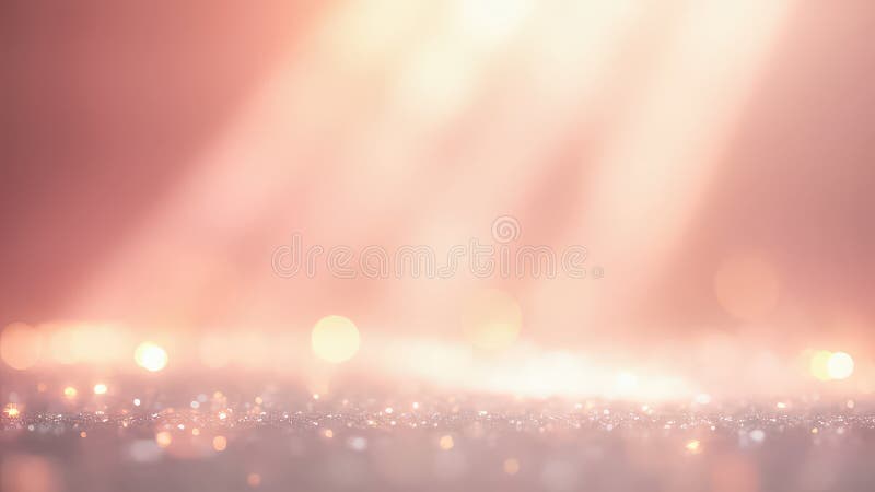 Un fond de bokeh enchanteur avec un mélange de pêche douce et de tons dorés chatoyants. Les cercles flous illustration de vecteur