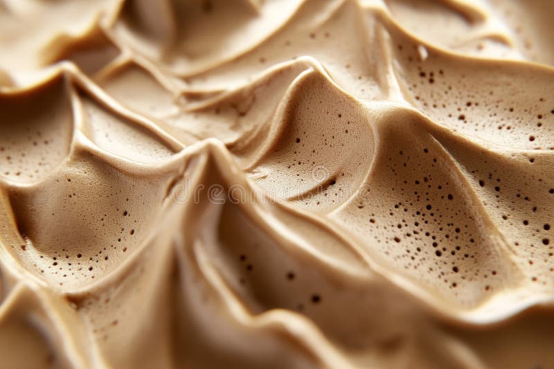 Un fondo de mousse de mocha espumosa con picos de color suave y tonos cremosos. 3. º ai imágenes de archivo libres de regalías