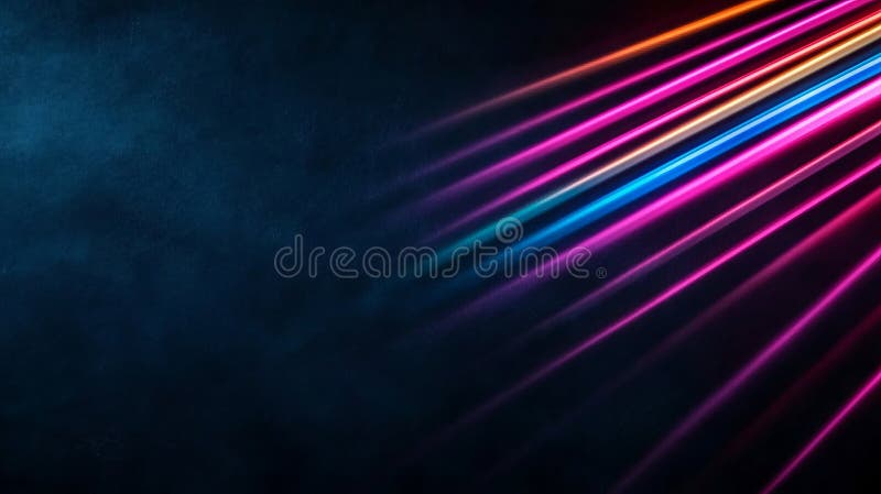 Un fondo oscuro con coloridas líneas de luz sobre él fotos de archivo