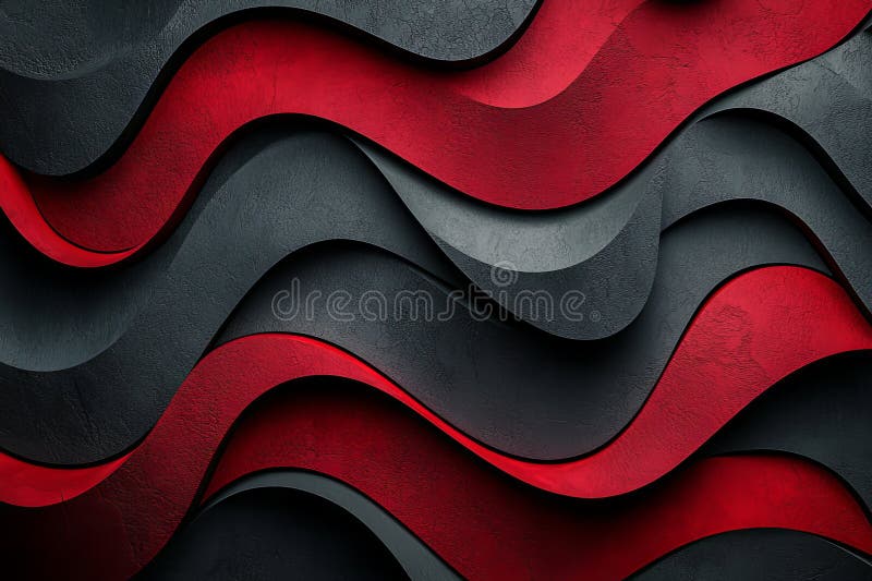 Un fundal cu un design abstract al undelor roșii negre și gri royalty free stock images