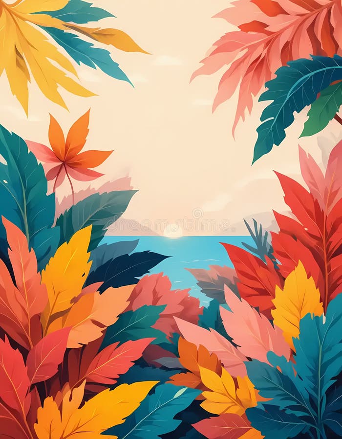 Un fundal de vară vibrant, cu frunze abstracte îndrăznețe, frunze tropicale și forme organice, stil de decupare Henri Matisse royalty free stock image