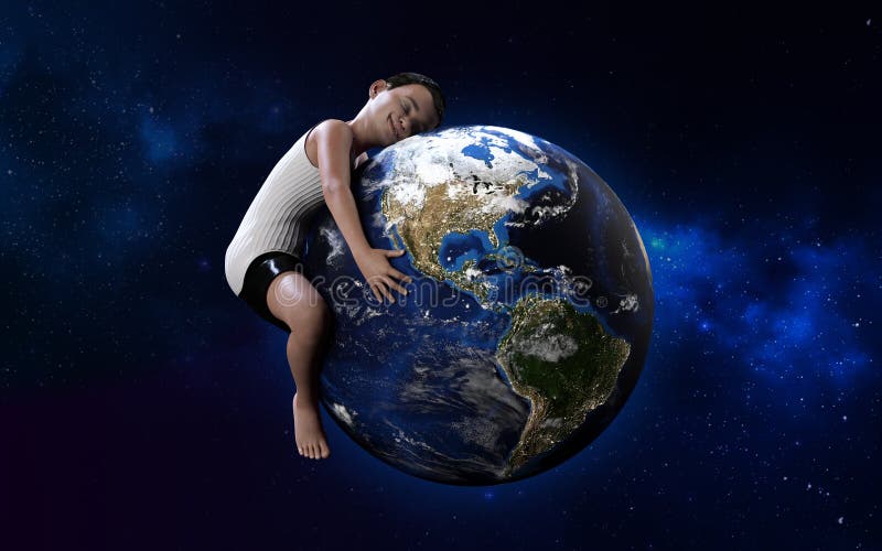 Un garçon étreignant le globe Le monde vert, environnement, sauvent le concept du monde illustration stock Un garçon étreignant le globe Le monde vert, environnement, sauvent le concept du monde illustration stock