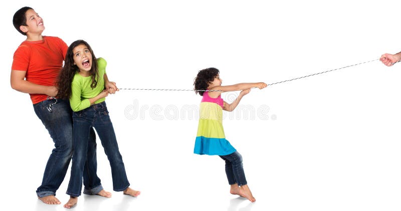Un gioco di tre bambini immagini stock Un gioco di tre bambini immagini stock