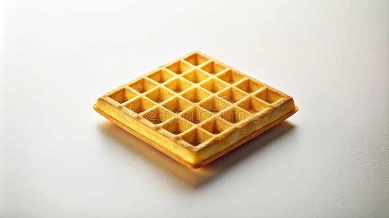 Un gofre dorado sobre una superficie blanca listo para ser disfrutado. IA generativa libre illustration