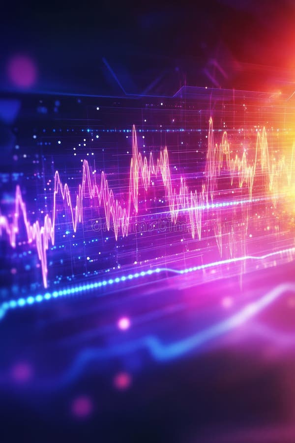 Un grafic colorat cu o linie violet care este cea mai înaltă stock illustration