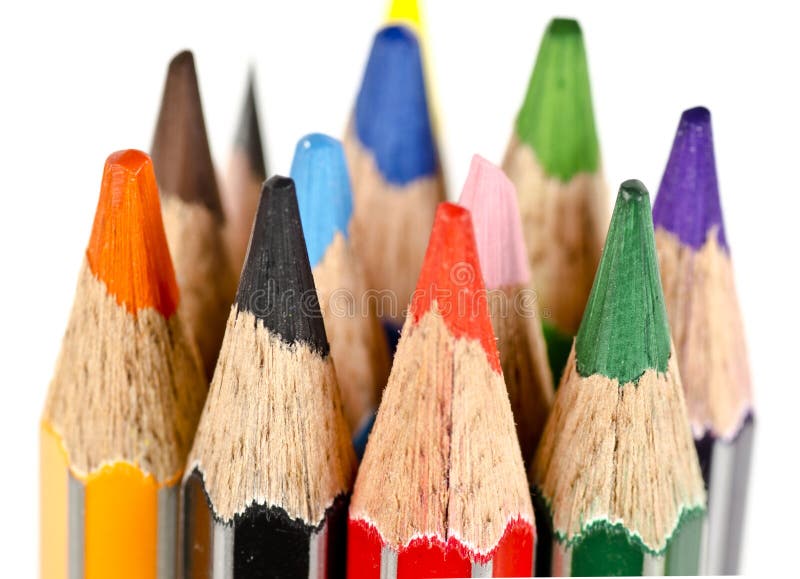 Un groupe de crayons colorés images stock Un groupe de crayons colorés images stock