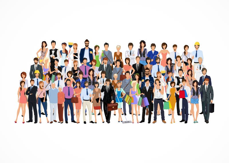 Un grup mare de persoane stock illustration