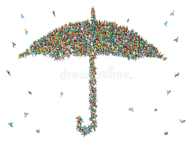 Un grup mare de persoane văzute de sus s-au adunat împreună royalty free illustration