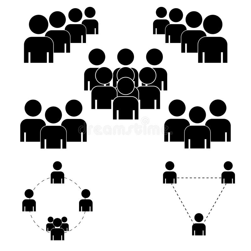 Un grupo de personas o grupos de usuarios Icono plano del vector de los amigos para los usos y las páginas web Iconos negros en u ilustración del vector Un grupo de personas o grupos de usuarios Icono plano del vector de los amigos para los usos y las páginas web Iconos negros en u ilustración del vector
