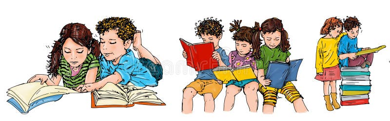 Bambini Che Leggono Un Libro Illustrazioni Vettoriali E Clipart Stock 325 Illustrazioni Stock