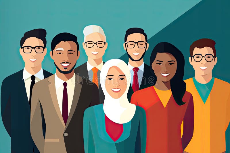 Un gruppo multiculturale di individui vicini l'uno all'altro in unità e solidarietà. fotografia stock