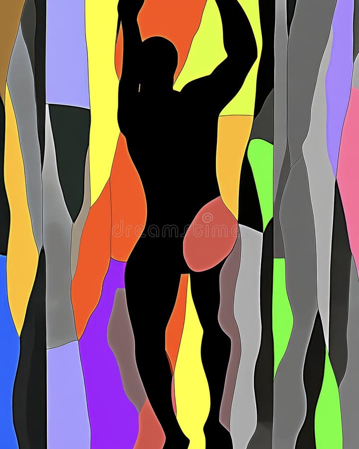 Un hombre está escalando una pared con un fondo colorido libre illustration