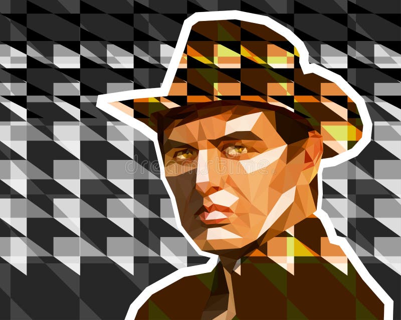Un hombre joven en sombrero de vaquero marrón libre illustration Un hombre joven en sombrero de vaquero marrón libre illustration