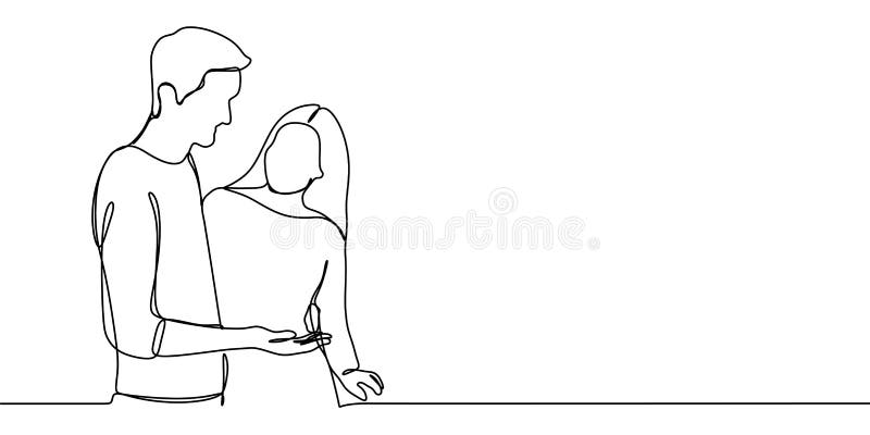 Un homme montrant quelque chose à sa fille Un concept d'ami et d'amie des couples romantiques prenant la conversation et la commu illustration stock