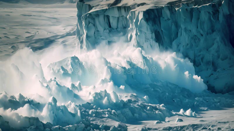 Un iceberg massiccio con l'acqua che fuoriesce dalla naturale meraviglia dell'oceano un alto punto di vista di un ghiacciaio in di