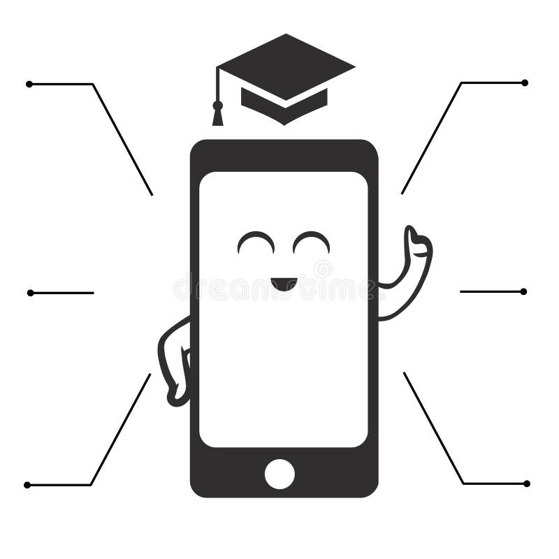 Un'icona d'istruzione sveglia del telefono royalty illustrazione gratis Un'icona d'istruzione sveglia del telefono royalty illustrazione gratis