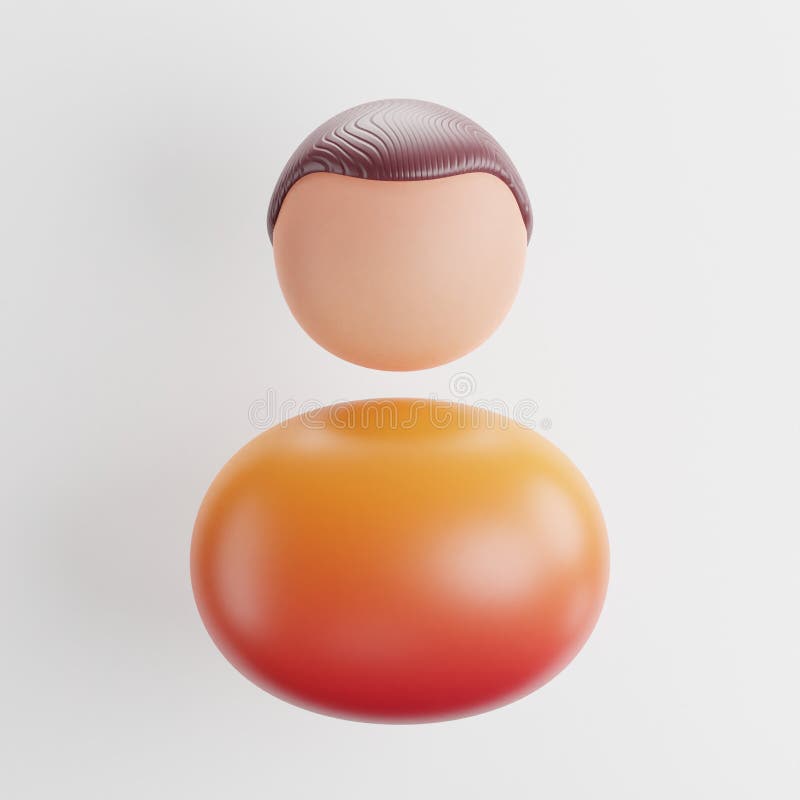 Un'icona di una vignetta 3d o un emblema di una persona o di un avatar o di un'immagine di profilo online. Immagine 3d dell'interfaccia utente illustrazione di una persona o di un avatar o di un'immagine di profilo online su uno sfondo isolato. con illuminazione da studio e rendering a gradiente di trama 3d