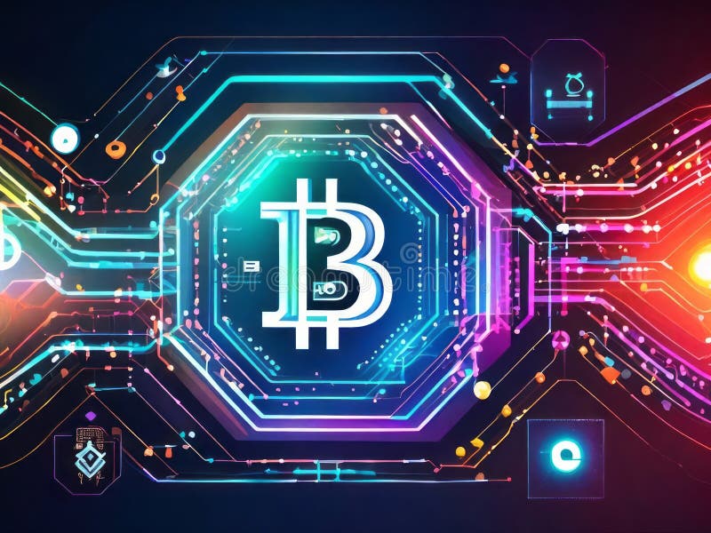 Un icono de bitcoin grande es el centro de una red de bitcoin. fondo azul oscuro con gráficos. concepto de criptodivisa. concepto de integración de la tecnología criptodivisa blockchain. generación de ai fotográfico de alta calidad.