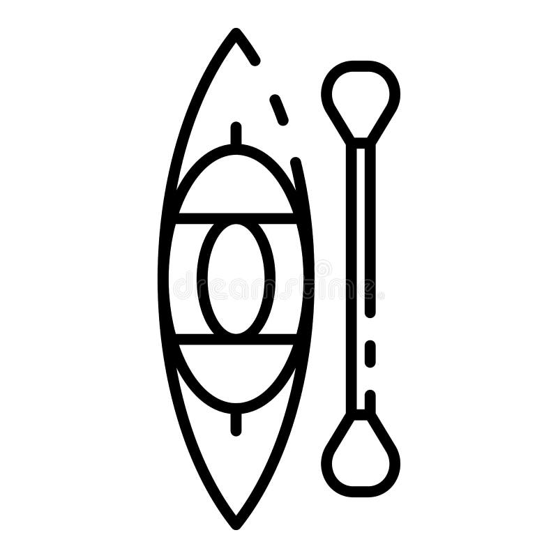 Un icono moderno del kajak del lugar, estilo del esquema libre illustration