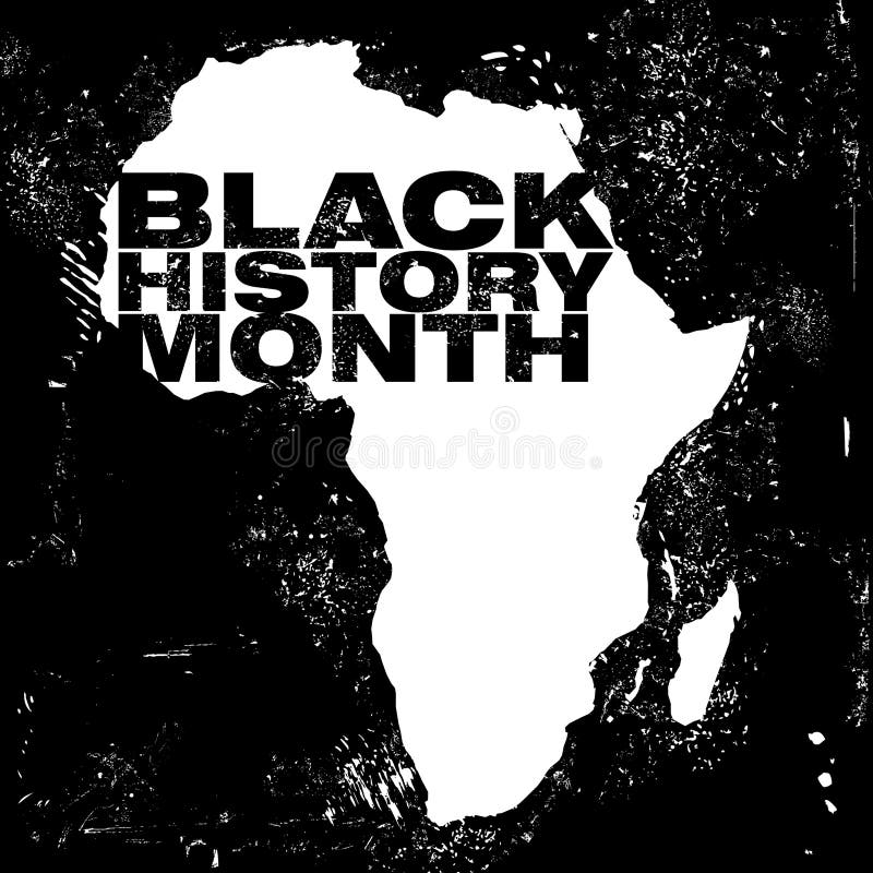 Un'illustrazione astratta sul continente africano con il mese di storia del nero del testo
