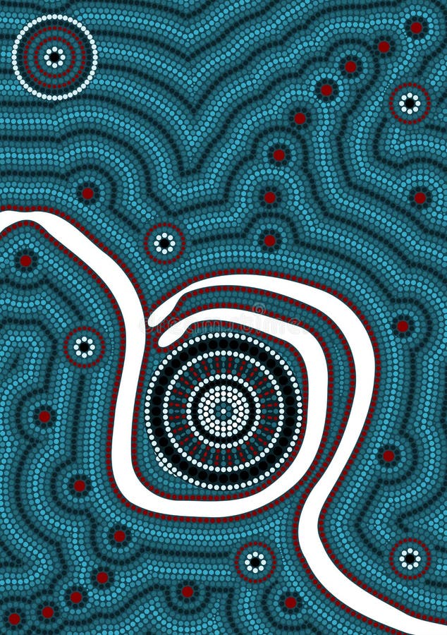 Un'illustrazione basata su stile aborigeno del depicti della pittura del punto