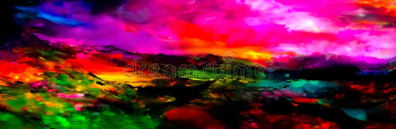 Un'immagine astratta ispirata ad un paesaggio rurale che mostra colline e cielo fotografia stock