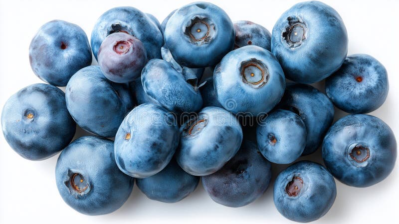 Un'immagine di chiusura di una pila di mirtilli freschi con una tonalità blu e una consistenza di pelle visibile immagine stock libera da diritti