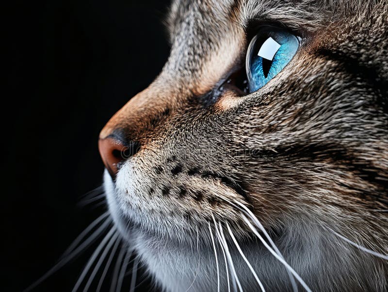 Un'immagine di un gatto con gli occhi blu. Generato dall'AI