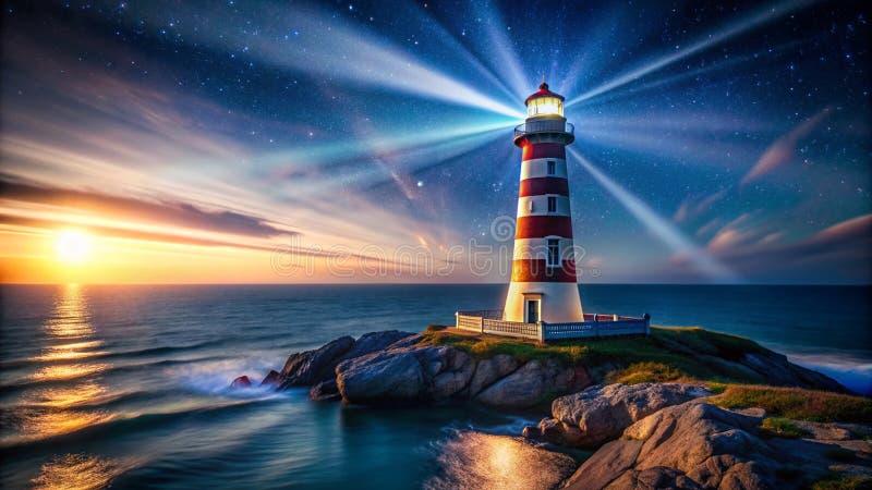 Un'immagine iper realistica di una capsula e di un faro royalty illustrazione gratis