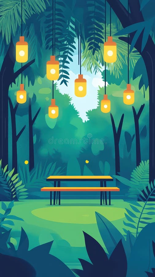 Un'immagine piatta di un bar all'aperto di un oceano minimalista. illustrazione di stock