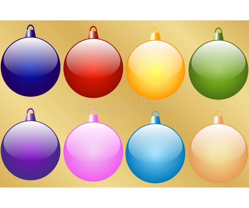 Un insieme di 8 bagattelle di natale illustrazione vettoriale