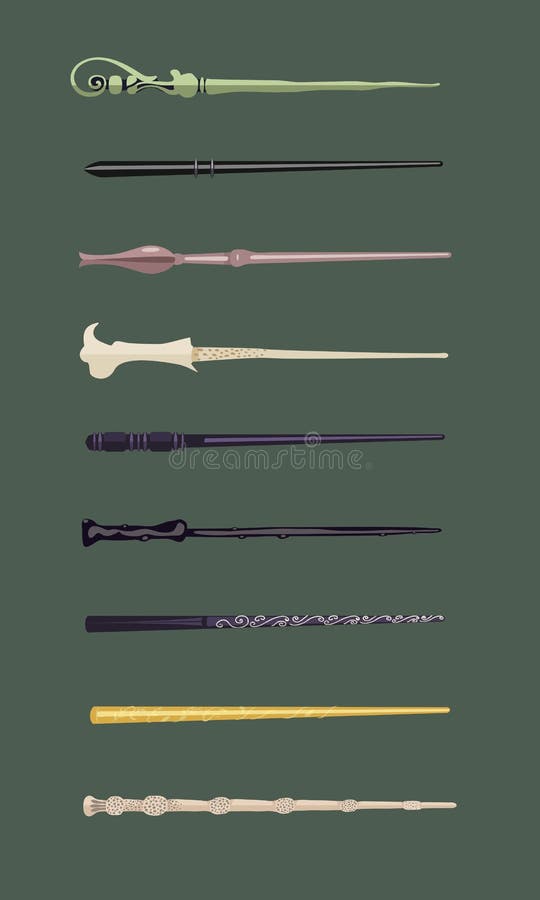 Un insieme di 9 bacchette magiche differenti per i giochi di fantasia delle scuole di fascino dei bastoni dell'annata degli streg illustrazione vettoriale Un insieme di 9 bacchette magiche differenti per i giochi di fantasia delle scuole di fascino dei bastoni dell'annata degli streg illustrazione vettoriale